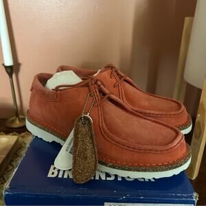 Birkenstock Delano Coral Suede Leather Lace Up Chukka Boots Shoes NEW Size 38